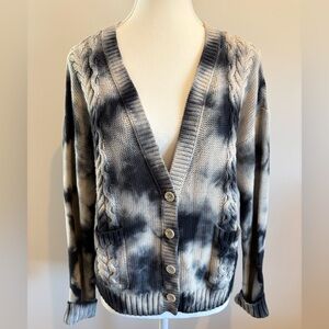 Elegant Tie-Dye Cardigan Sweater